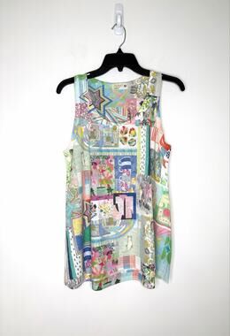 Atelier5 by Gozde Yilmaz Patchwork Fine Art Tunic Tank Top Sz M Artsy Layering